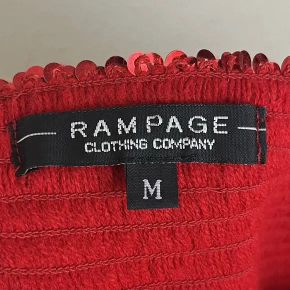 Rampage Vintage 90s Sequin Tube Top Womens M Medium Red USA - Picture 3 of 4